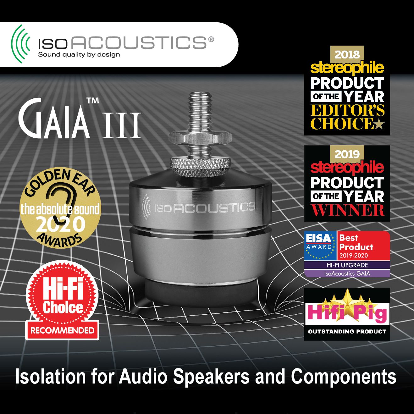 IsoAcoustics GAIA III 4 kpl paketti (80)