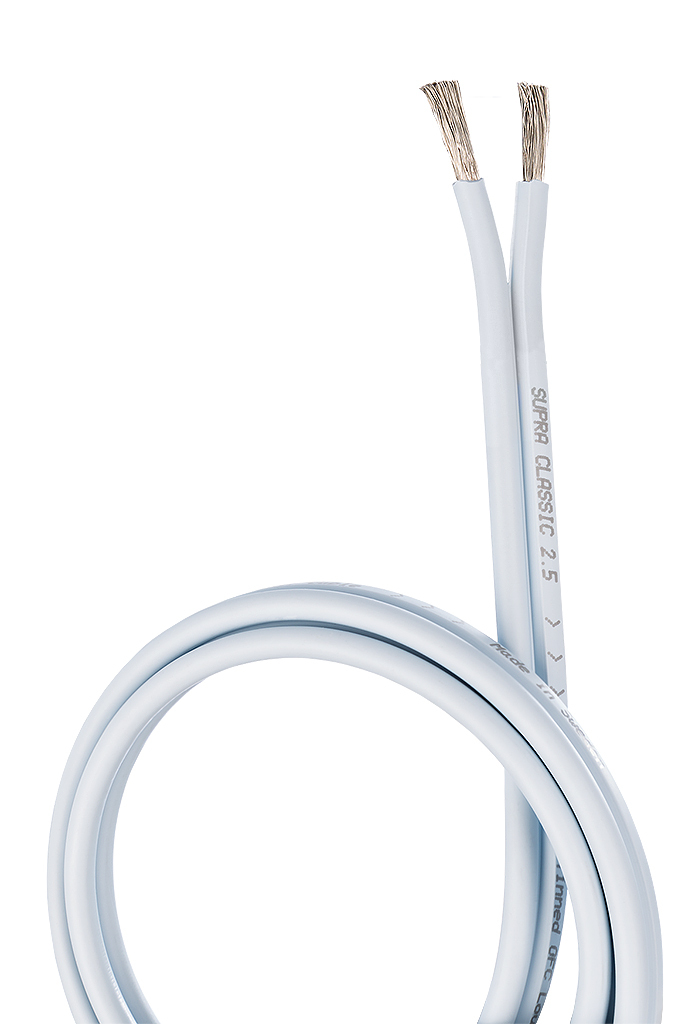 Supra Classic 2x2.5mm2 valkoinen kaiutinjohto paketti (120x80)
